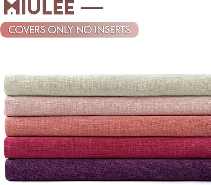 MIULEE Cream Chenille Couch Throw Pillow Covers, 20x20 | Set of 2, Soft - Image 6