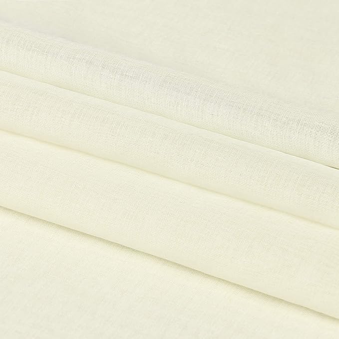 DWCN Ivory Sheer Curtains Semi Transparent Voile Rod Pocket Curtains - Image 6