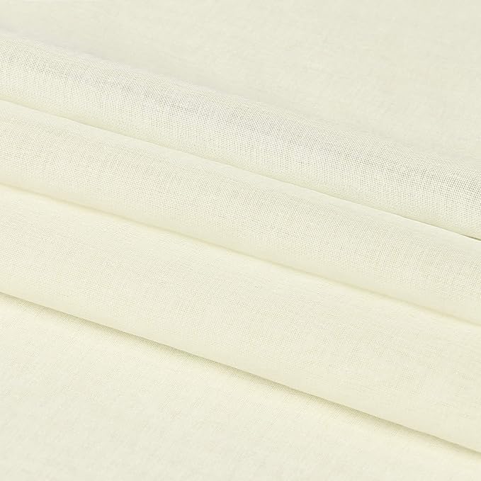 DWCN Ivory Sheer Curtains Semi Transparent Voile Rod Pocket Curtains - Image 6