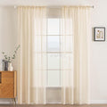 MIULEE 2 Panels Solid Color Sheer Window Curtains Elegant Window Voile by MIULEE