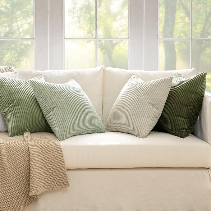 MIULEE Decorative Throw Pillow Covers Set of 4 Summer Light Green Gradient - Image 2