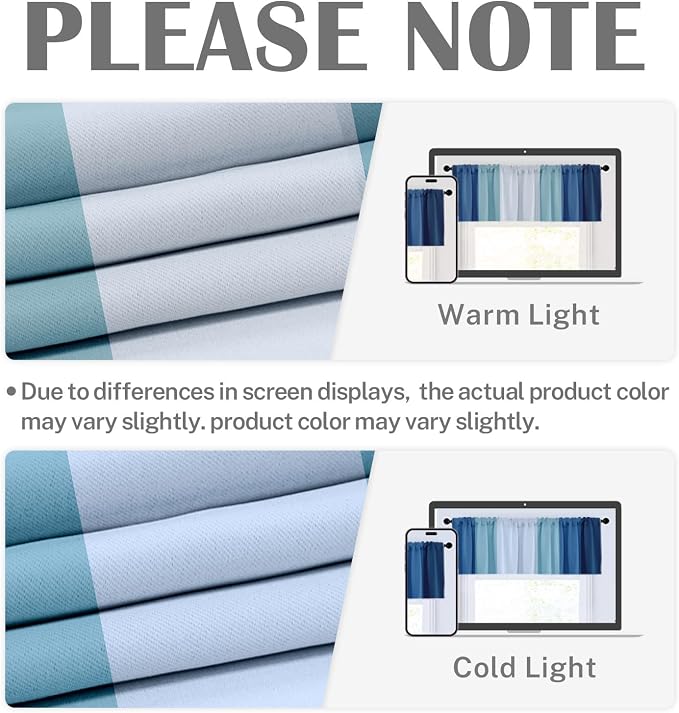Emvency 2 Pack Valances Window Treatments, Striped Blue Coastal Nautical Modern - Image 6