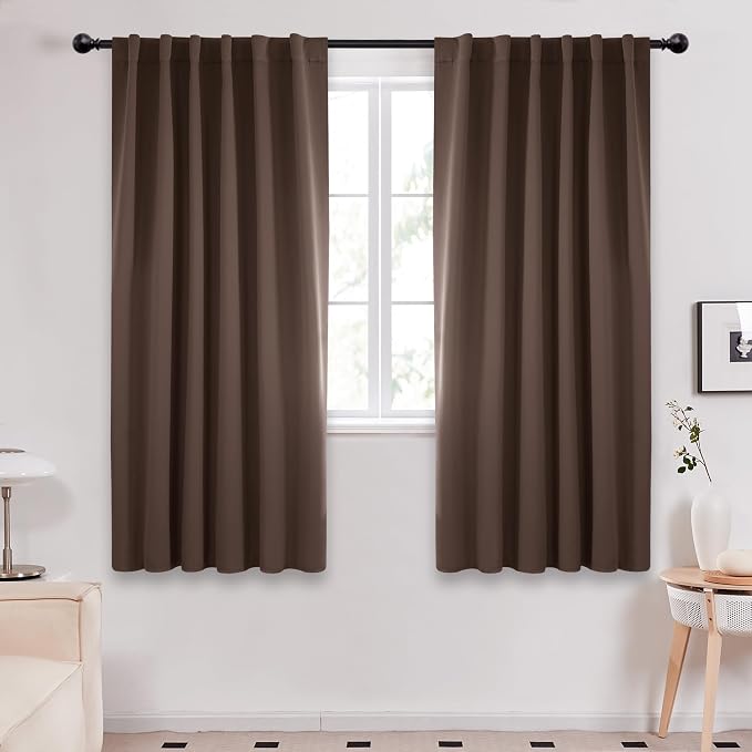Deconovo Blackout Curtains, Thermal Insulated, W42 x L63 2 Panels, Back Tab by Deconovo