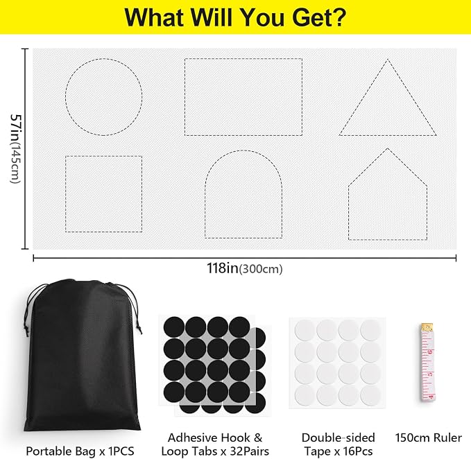 FADOTY Cuttable Blackout Shades Fabric Sheet, Portable 100% Black Out Window - Image 4