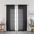 OWENIE Black Sheer Curtains, Sheer Curtains 78 inch Length 2 Panels Set by OWENIE