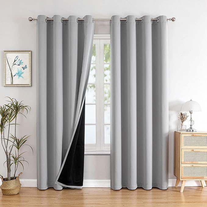 ChrisDowa 100% Blackout Curtains 80 inch Long by ChrisDowa