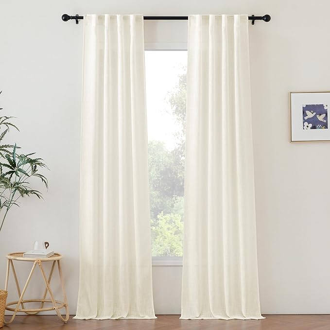 NICETOW Semi Sheer Linen Curtains by NICETOWN