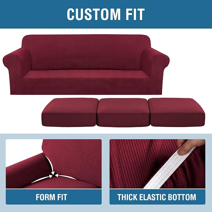 H.VERSAILTEX 4 Piece Stretch Sofa Covers - Image 4