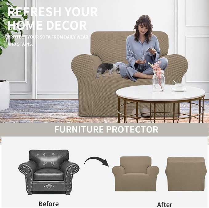 Easy-Going Stretch Oversized Chair Sofa Slipcover 1-Piece Couch Sofa Cover - Image 4