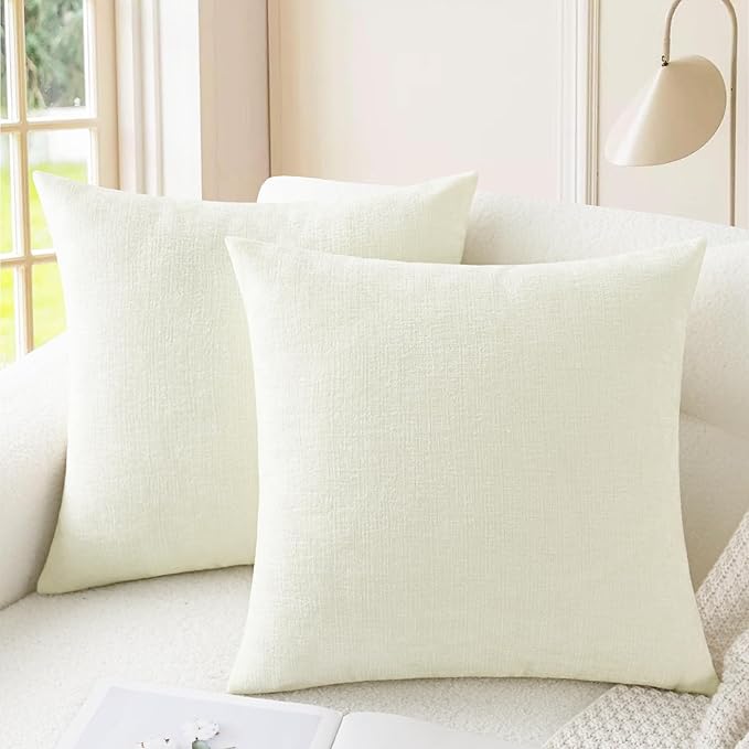 CaliTime Throw Pillow Covers Decorative 26 X 26 Inches Pack of 2 Cozy Chenille by CaliTime