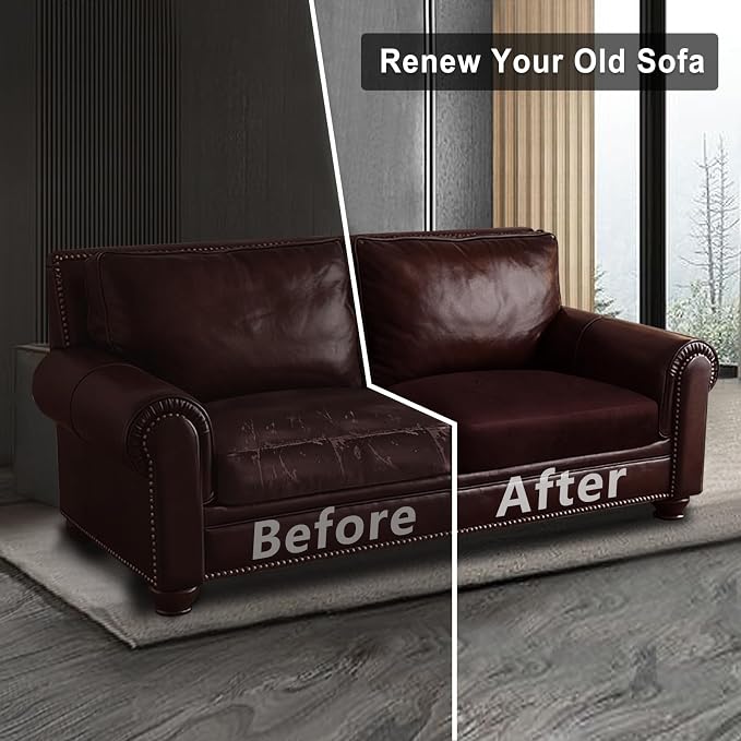Leather Look Couch Cushion Covers Sofa Seat Slipcovers Sets Couches Furniture - Image 7