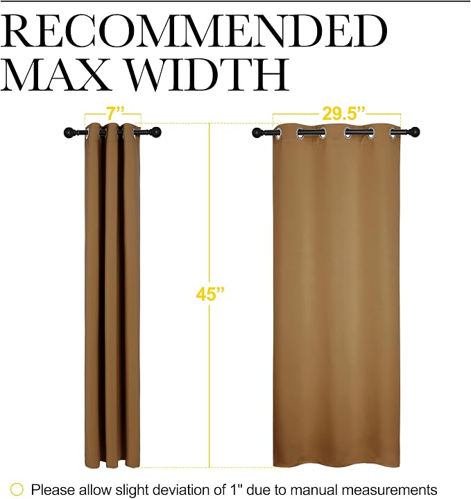 NICETOWN Sleek Blackout Curtains 45 inches Length - Image 7