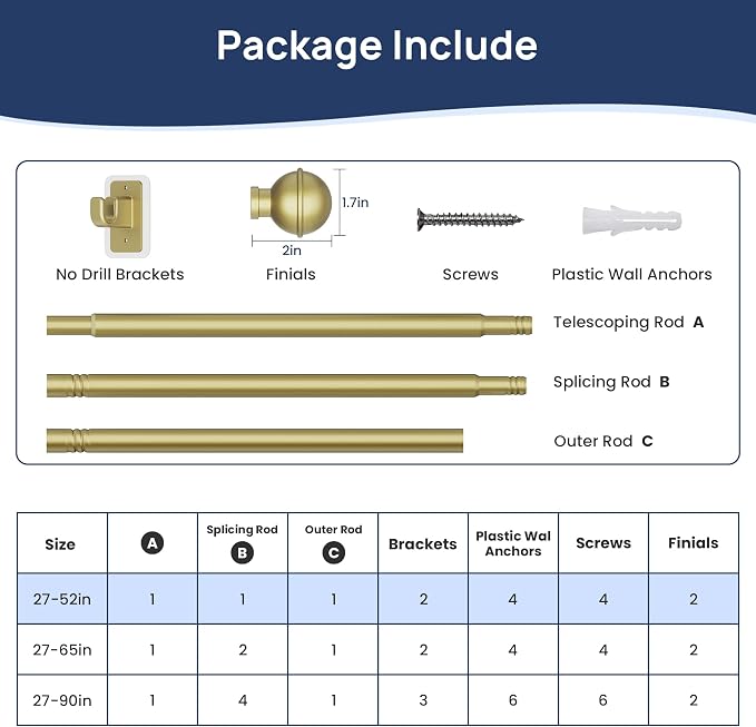 ENJOYBASICS No Drill Curtain Rods - Image 7