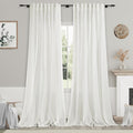 Nanspring Ivory Linen Back Tab Curtains 94 Inch Length by Nanspring