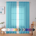 Simplebrand Turquoise Sheer Curtains 84 Inches Long 2 Panels, Light Filtering by Simplebrand