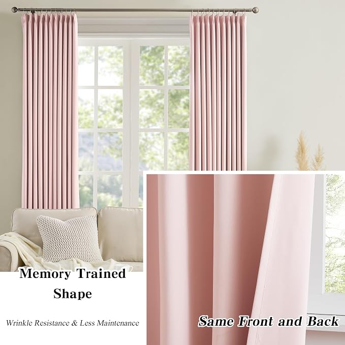 Pinch Pleated Curtains 120 Inches Long, Energy Saving Window Treatment Privacy - Image 6