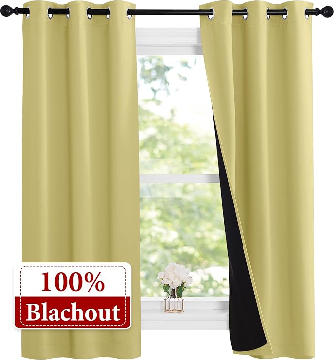 NICETOWN 100% Blackout Short Curtains - Image 2