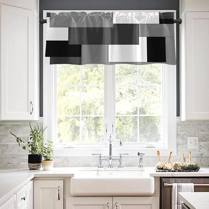 Emvency 4 Pack Valances Window Treatments, 52x18 Inch Rod Pocket Valances - Image 5