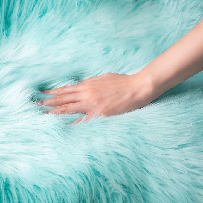 Ashler faux fur rug, Fluffy Shaggy Area Rug Ultra Soft 2 x 6 Feet Sheepskin Fur - Image 4