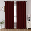 CUCRAF Burgundy Red Blackout Curtains 96 inch Length 2 Panels Set, Rod Pocket by CUCRAF