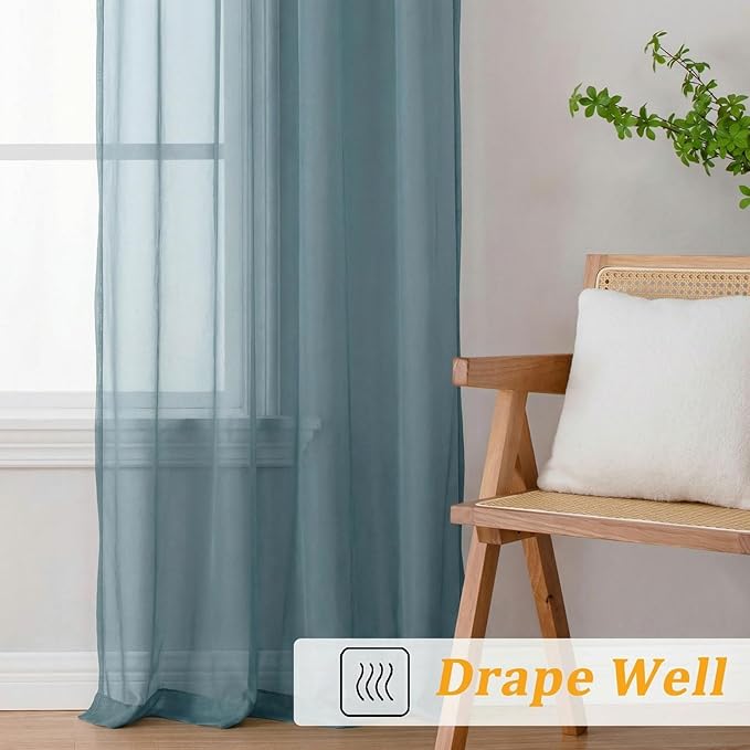 Gwine Sheer Curtains for Bedroom 54 inches Long - Image 6
