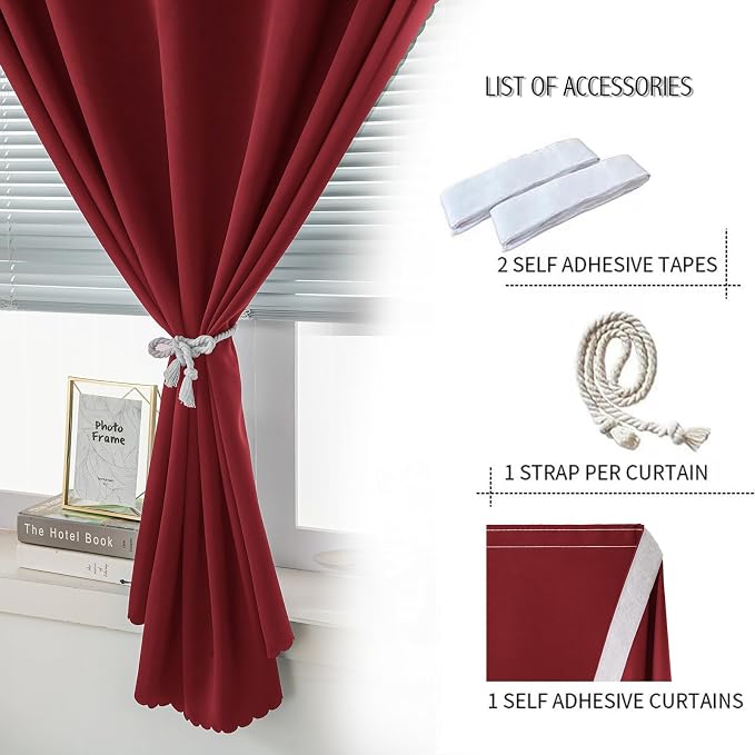 Self Adhesive Curtains, Stick Curtain Blackout Shades Window Cover Curtains - Image 2