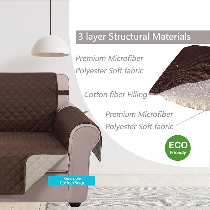 U-NICE HOME Loveseat Sofa Cover Reversible Couch Covers - Image 4