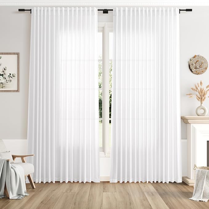 Extra Wide 100 Inch Linen Curtains by Nanspring