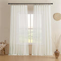 Joydeco Sheer Curtains 72 Inches Long, Cream Curtains by JOYDECO
