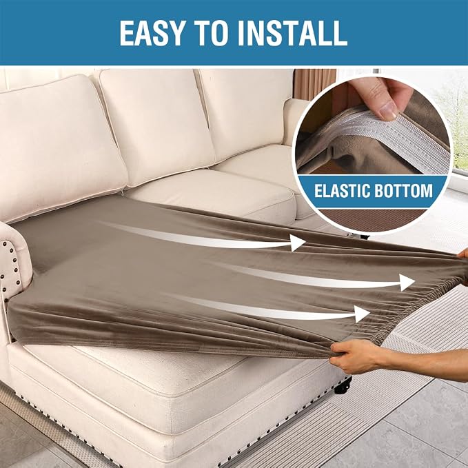 H.VERSAILTEX Velvet Stretch Individual Chaise Cover Sectional Couch Covers - Image 6