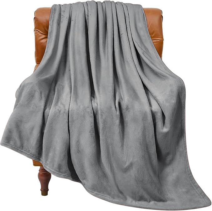BEDELITE Fleece Blanket Twin Size Grey Throw Blanket by BEDELITE