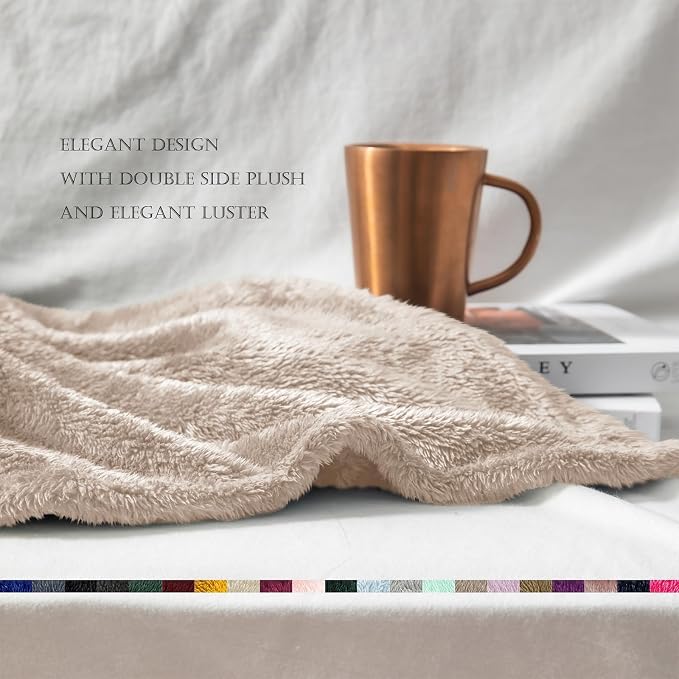Exclusivo Mezcla Plush Fuzzy Fleece Bed Blanket Twin Size, Super Soft, Fluffy - Image 6