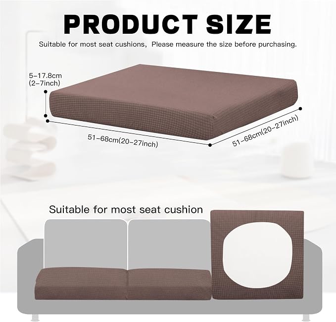 8Pcs Outdoor Cushion Covers, Patio Cushion Covers, Stretch Elastic Slipcovers - Image 2