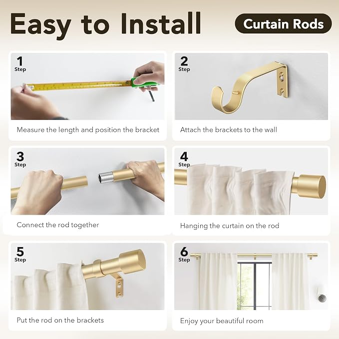 IFELS 2 Pack Heavy Duty Curtain Rods - Image 7