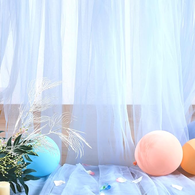 Baby Blue Tulle Backdrop Curtain - Image 6