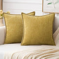MIULEE Pack of 2 Couch Throw Pillow Covers 18x18 Inch Mustard Yellow Farmhouse by MIULEE