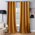 MIULEE 2 Panels Blackout Velvet Curtains Solid Soft Grommet Mustard Yellow by MIULEE