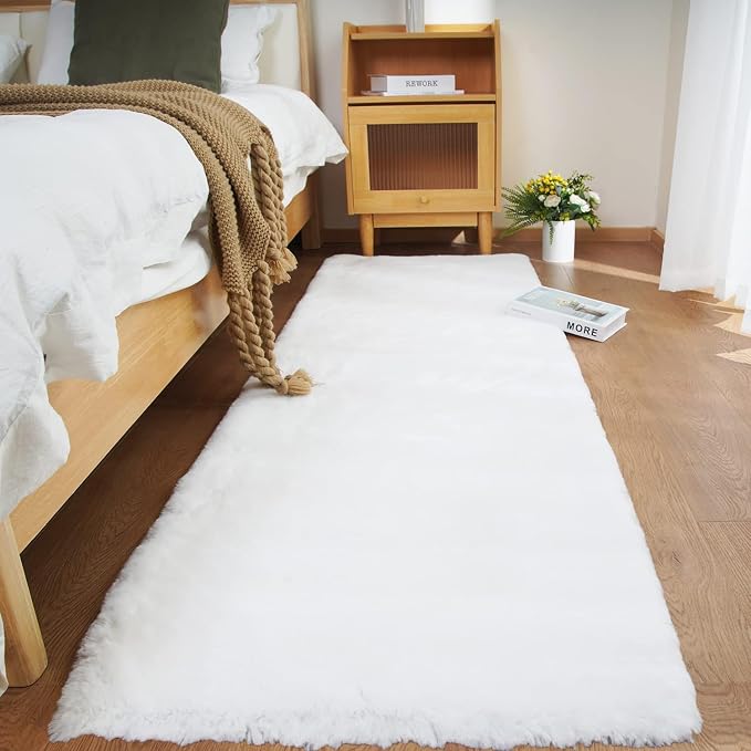 Ghouse Ultra Soft Faux Rabbit Fur Rug, Machine Washable Area Rugs by Ghouse