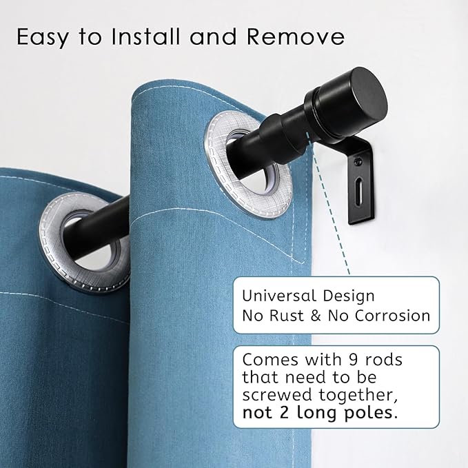 Byondeth Curtain Rods for Windows 16 to 144 Inches 2 Pack Adjustable Length 1 - Image 4