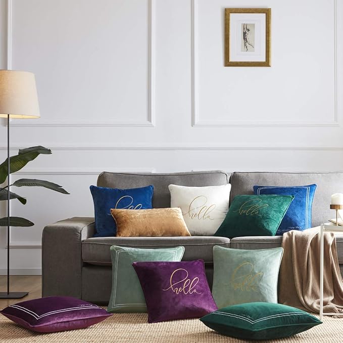 GIGIZAZA Gold Velvet Decorative Throw Pillow Covers - Image 7