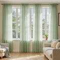 MIULEE Sage Green Sheer Curtains 84 Inches Long, 4 Panels Set, Light Filtering by MIULEE