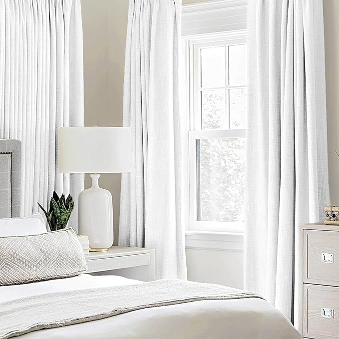 MIULEE Linen Textured Curtains Solid 100% Blackout - Image 2