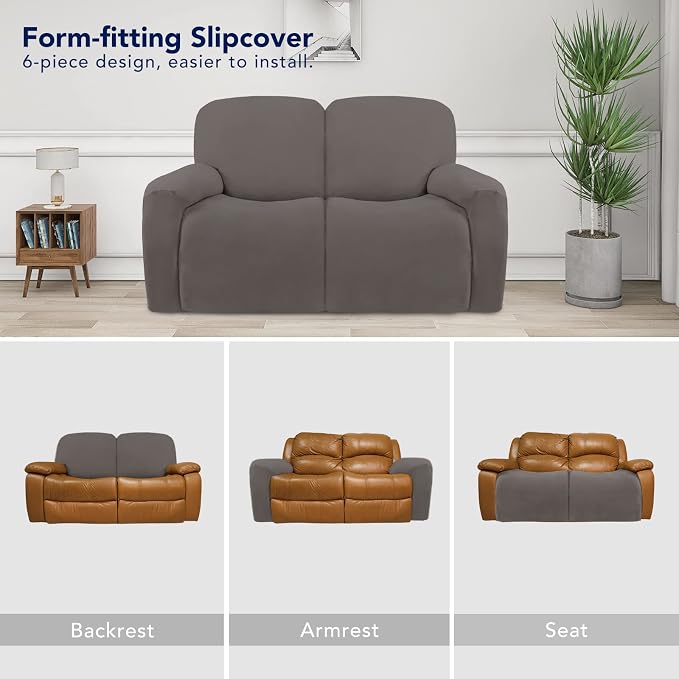 PureFit Super Stretch Loveseat Recliner Sofa Couch Cover - Image 4