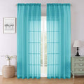 Lecloud Turquoise Sheer Curtains 90 Inches Long 2 Pcs, Soft Airy Light by Lecloud