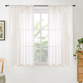 BGment 45 Inch Length Linen Semi Sheer Curtains by BGment