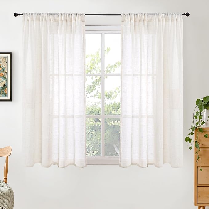BGment Short Linen Curtains 54 Inch Length by BGment