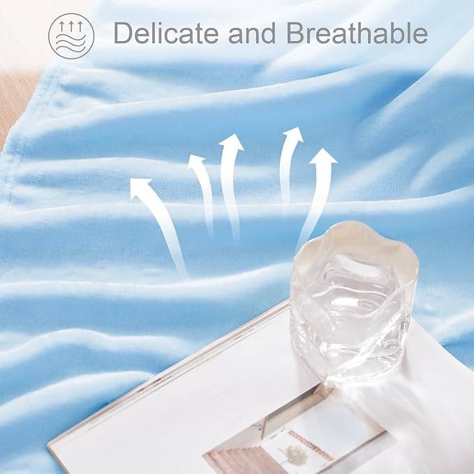 Exclusivo Mezcla Fleece Ice Blue Throw Blanket - Image 6