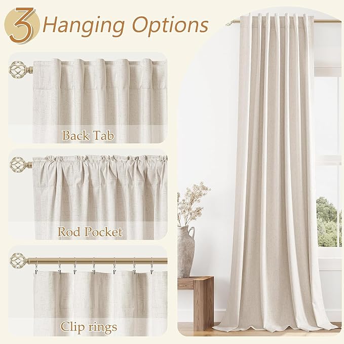 Guken 100% Blackout Curtains 72 Inch Length 2 Panels Set - Image 6