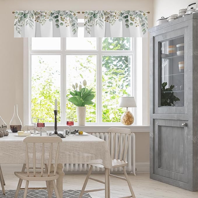 Emvency 4 Pack Valances Window Treatments, 52x12 Inch Rod Pocket - Image 2