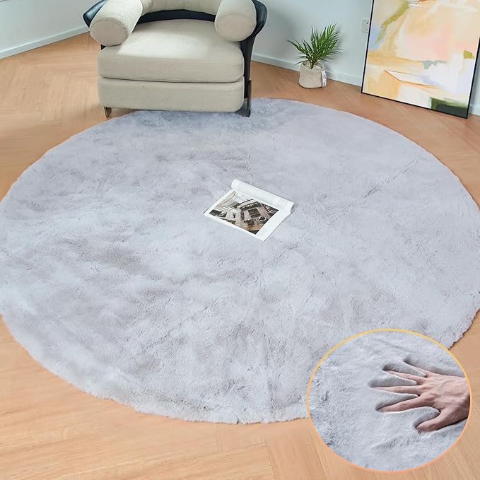 ORINOVA Washable Furry 5ft Round Area Rugs by ORINOVA